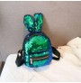 Rabbit ears sequined color shoulder bag