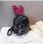 Rabbit ears sequined color shoulder bag