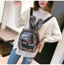 Rabbit ears sequined color shoulder bag