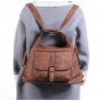 Multifunctional PU leather backpack for leisure travel