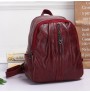 Retro casual backpack casual soft leather shoulder bag