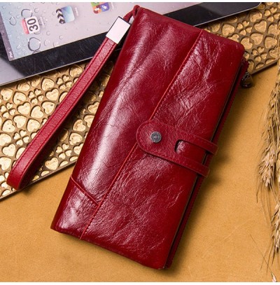 5.5 "9-slot leather wallet