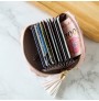 9-slot solid coin purse in polyurethane leather