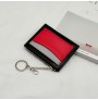 Coin purse with sewn color zipper key chain